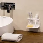 Porte Brosse à Dents pour Salle de Bain en Corian Blanc Qualité Design Made in Italy - Elono Viadurini