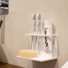 Porte Brosse à Dents pour Salle de Bain en Corian Blanc Qualité Design Made in Italy - Elono Viadurini