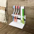 Porte Brosse à Dents pour Salle de Bain en Corian Blanc Qualité Design Made in Italy - Elono Viadurini