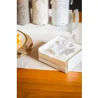 Porte-serviettes moderne à fleurs basses en fer bleu, blanc ou boue - Marken Viadurini