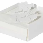 Porte-serviettes moderne à fleurs basses en fer bleu, blanc ou boue - Marken Viadurini