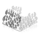 Porte-serviettes en métal argenté avec décorations design de luxe moderne - Amedeo Viadurini