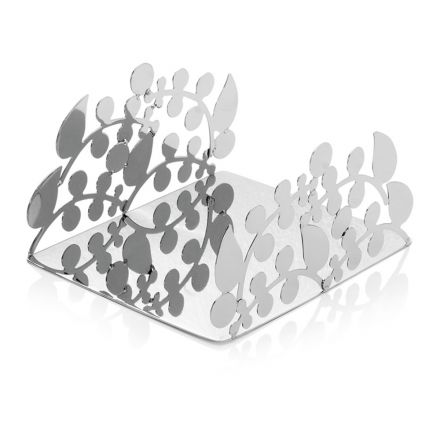 Porte-serviettes en métal argenté avec décorations design de luxe moderne - Amedeo Viadurini