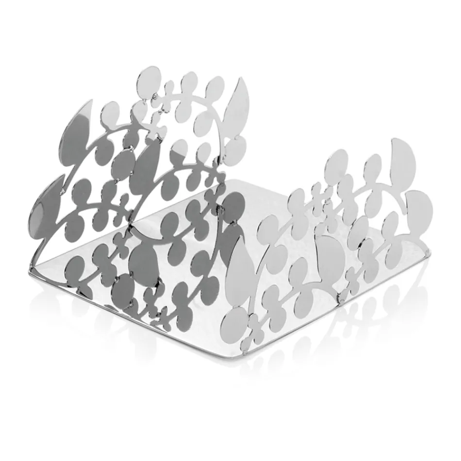 Porte-serviettes en métal argenté avec décorations design de luxe moderne - Amedeo Viadurini