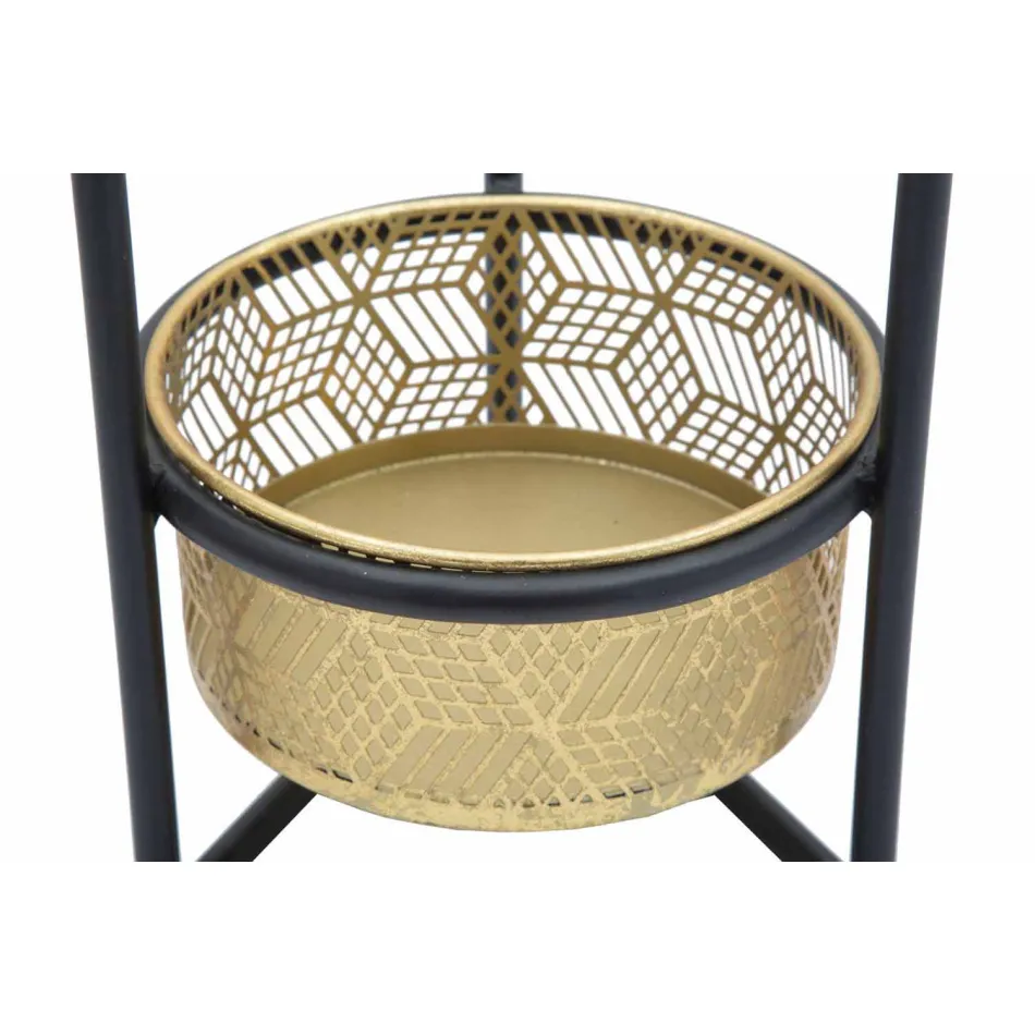 Support de pot rond en fer double au design moderne - Addie Viadurini