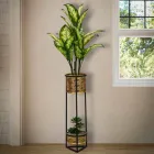 Support de pot rond en fer double au design moderne - Addie Viadurini