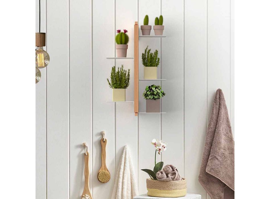 Porte-pots à fleurs Zia Flora suspendu vertical en bois design Italie Viadurini