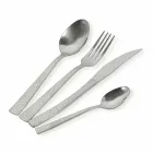 Couverts de service design 24 pièces en acier effet écaille de tortue - Rockpos Viadurini