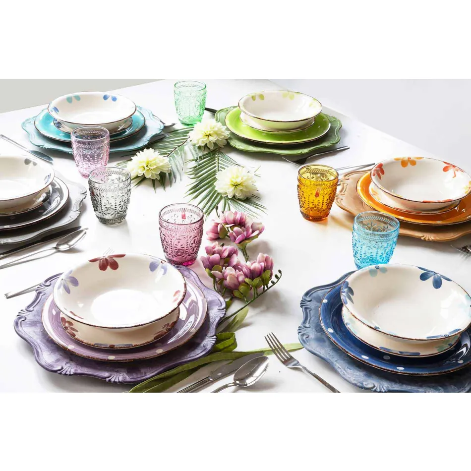 Couverts de service design en acier satiné, 24 pièces - Fayette Viadurini