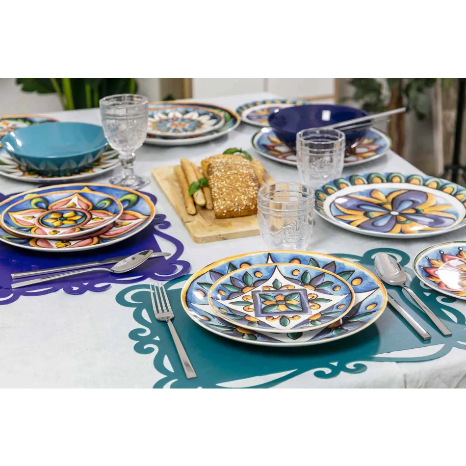 Couverts de service design en acier satiné, 24 pièces - Fayette Viadurini