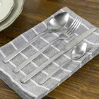 Couverts de service design en acier satiné, 24 pièces - Fayette Viadurini