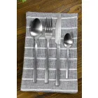 Couverts de service design en acier satiné, 24 pièces - Fayette Viadurini