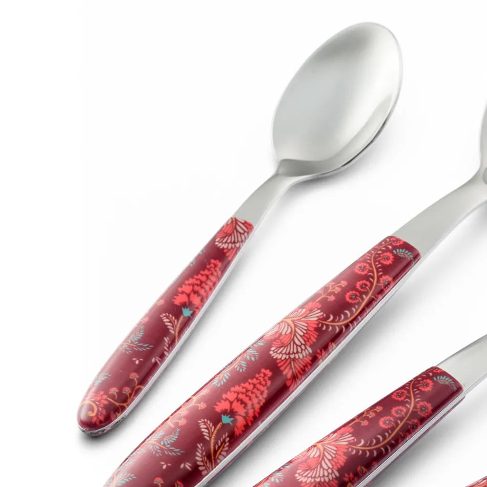 Couverts Acier et Plastique Décor Arabesque Coloré 24 Pcs - Alessandra Viadurini