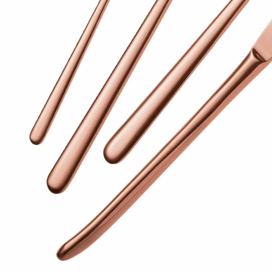 Couverts de luxe en acier inoxydable de couleur polie ou sablée 24 pièces - Lapis Viadurini