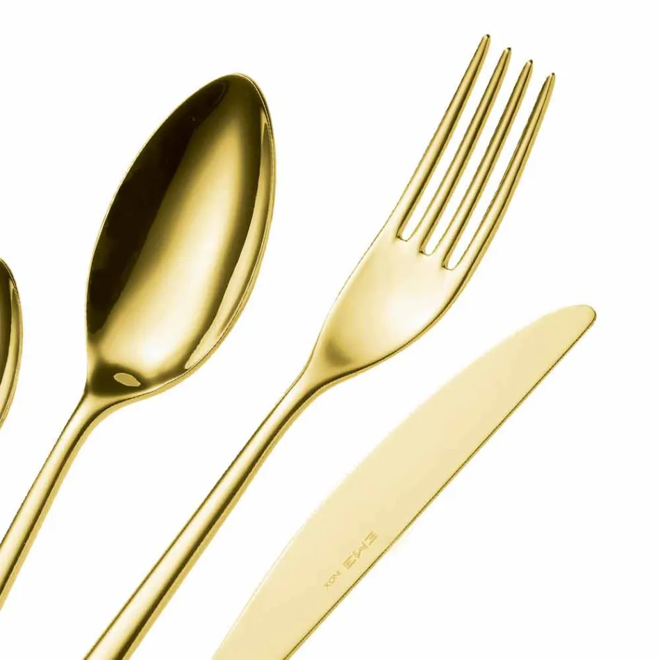 Couverts de luxe en acier inoxydable de couleur polie ou sablée 24 pièces - Lapis Viadurini