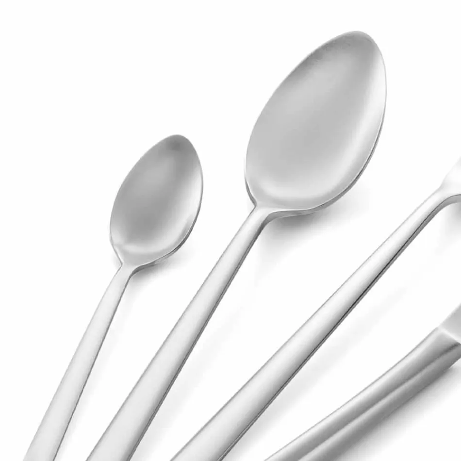 Couverts de luxe en acier inoxydable de couleur polie ou sablée 24 pièces - Lapis Viadurini