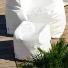Design Nuage Trona pouf en cuir imitation nautique blanc fabriqué en Italie Viadurini