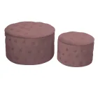 Pouf avec récipient recouvert de velours capitonné avec boutons - Arcipelago Viadurini