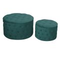 Pouf avec récipient recouvert de velours capitonné avec boutons - Arcipelago