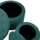 Pouf avec récipient recouvert de velours capitonné avec boutons - Arcipelago Viadurini