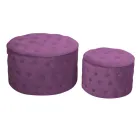 Pouf avec récipient recouvert de velours capitonné avec boutons - Arcipelago Viadurini