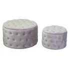 Pouf avec récipient recouvert de velours capitonné avec boutons - Arcipelago Viadurini