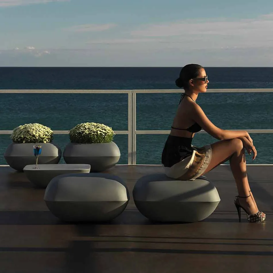 Pouf d'extérieur design Vondom en polyéthylène. 67x67 cm Viadurini