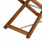 Pouf d'extérieur en bois naturel ou noir mat et coussin, fabriqué en Italie - Suzana Viadurini