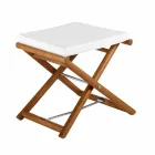 Pouf d'extérieur en bois naturel ou noir mat et coussin, fabriqué en Italie - Suzana Viadurini