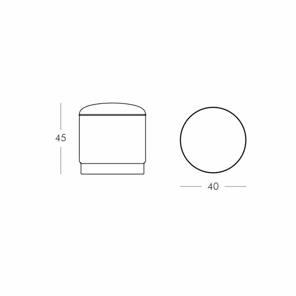 Pouf d'extérieur en polyéthylène et tissu ou cuir - Mara Slide Viadurini