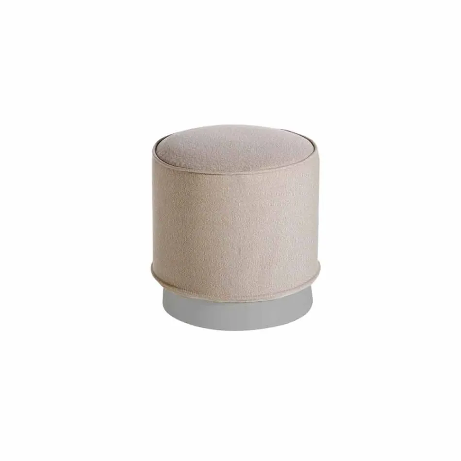 Pouf d'extérieur en polyéthylène et tissu ou cuir - Mara Slide Viadurini