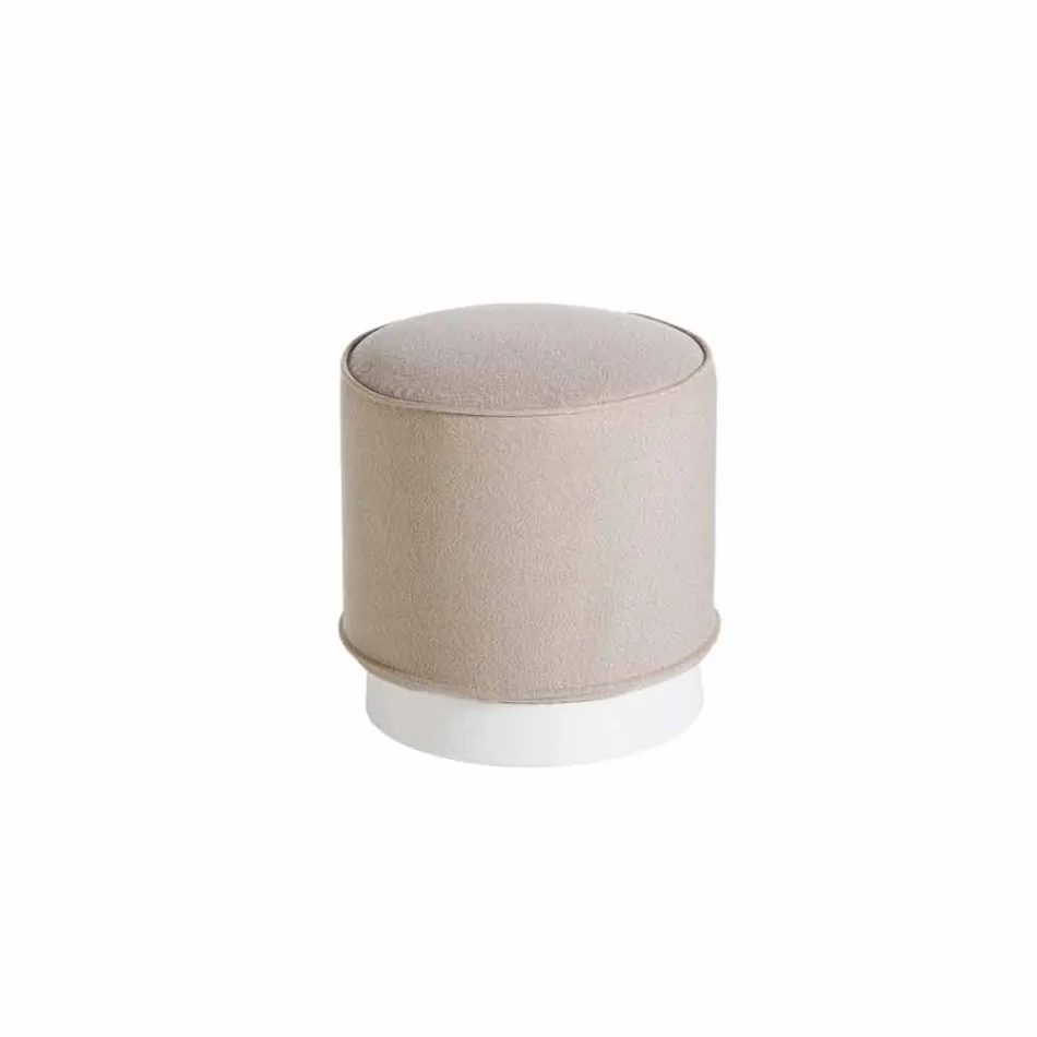 Pouf d'extérieur en polyéthylène et tissu ou cuir - Mara Slide Viadurini