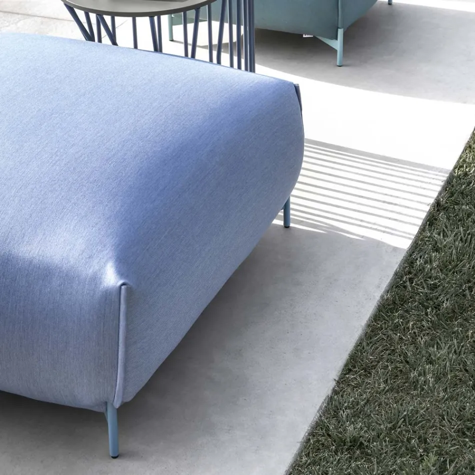 Pouf de jardin rembourré et recouvert de tissu Made in Italy - Beurre Viadurini