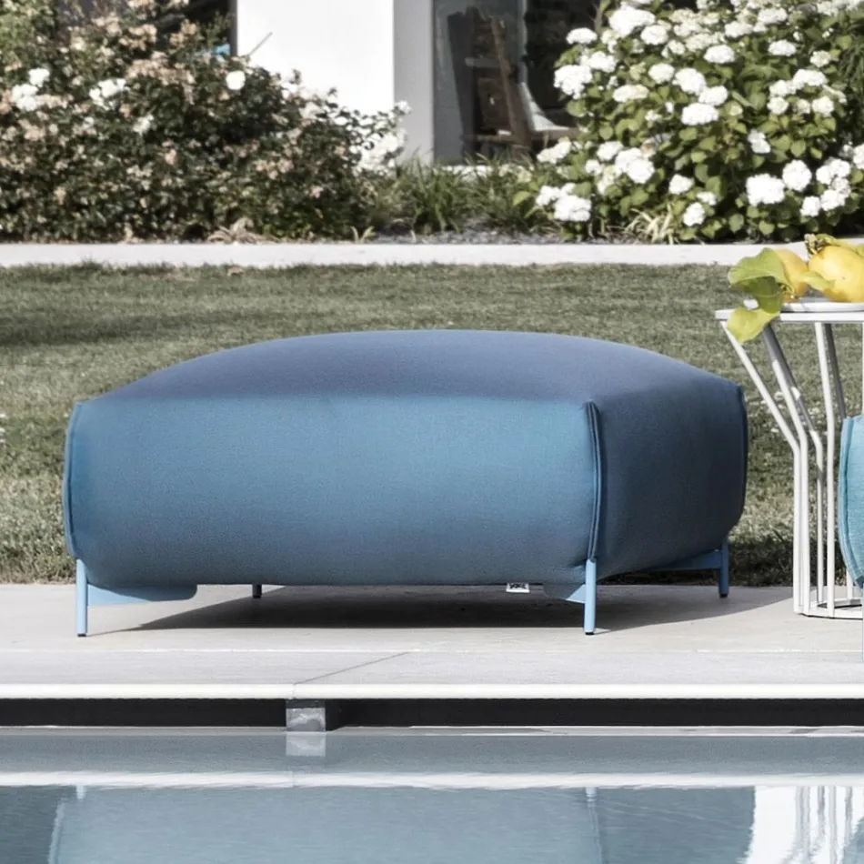 Pouf de jardin rembourré et recouvert de tissu Made in Italy - Beurre Viadurini