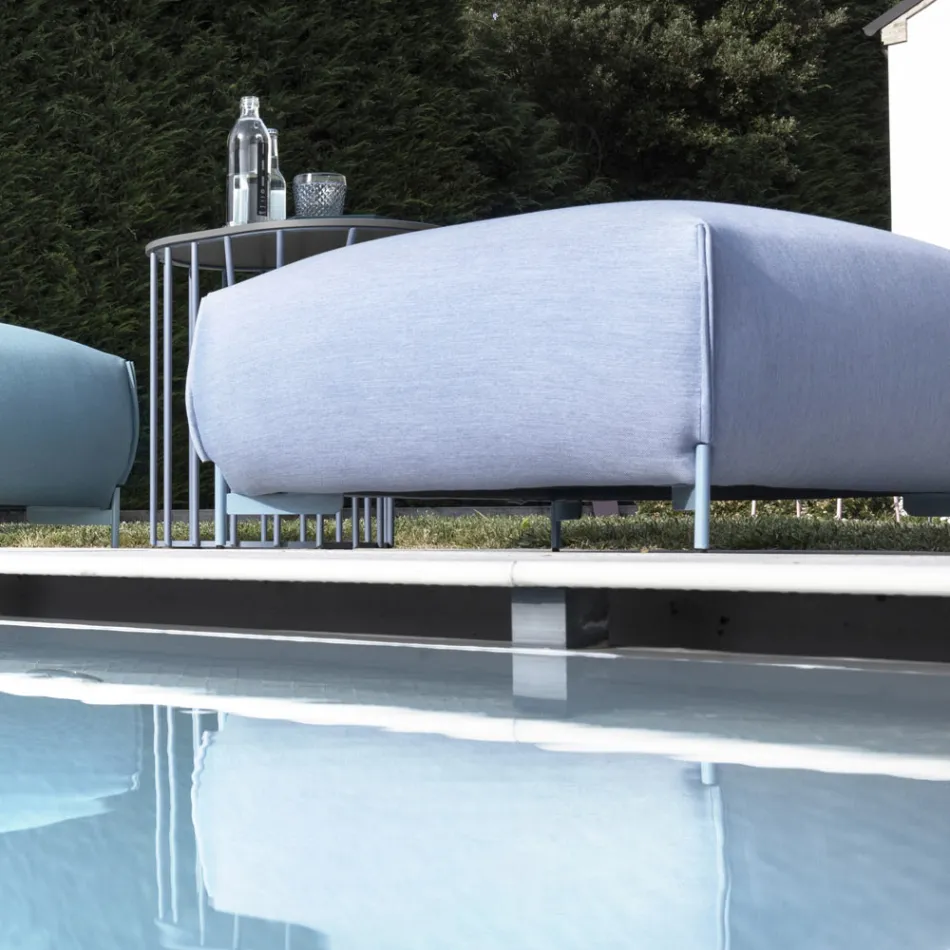 Pouf de jardin rembourré et recouvert de tissu Made in Italy - Beurre Viadurini