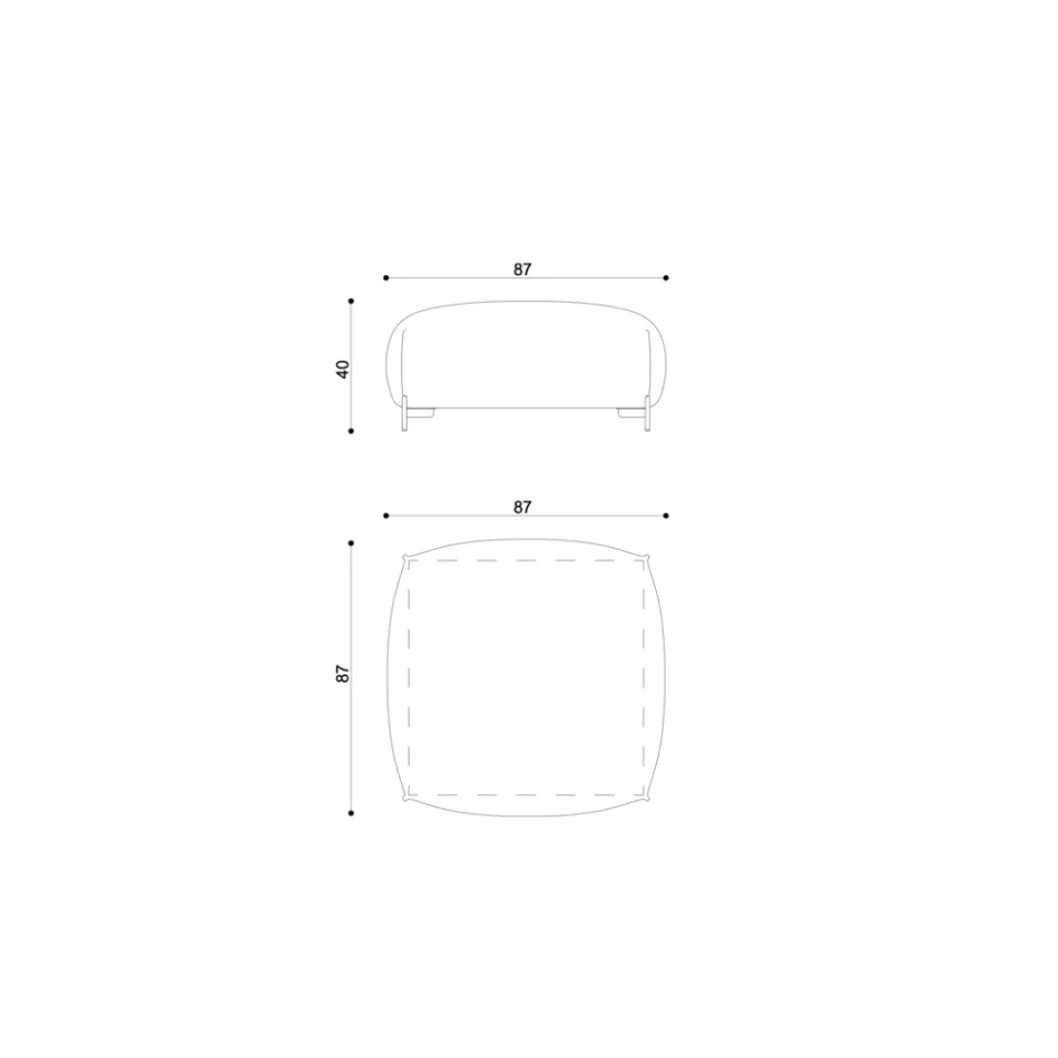 Pouf de jardin rembourré et recouvert de tissu Made in Italy - Beurre Viadurini