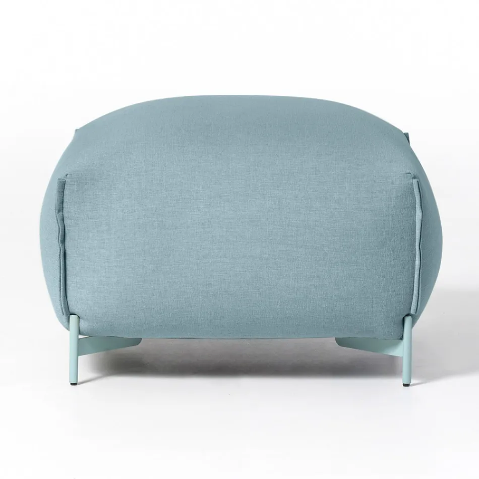 Pouf de jardin en tissu avec pieds en métal Made in Italy - Beurre Viadurini