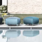 Pouf de jardin en tissu avec pieds en métal Made in Italy - Beurre Viadurini