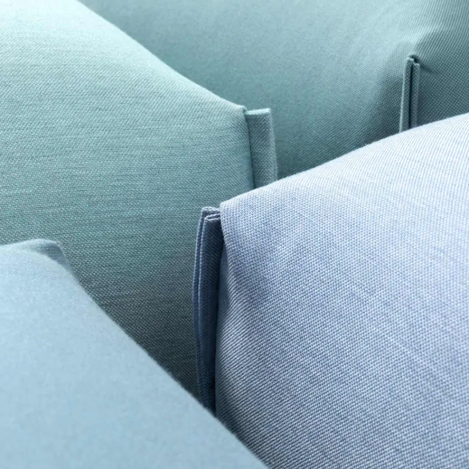 Pouf de jardin en tissu avec pieds en métal Made in Italy - Beurre Viadurini