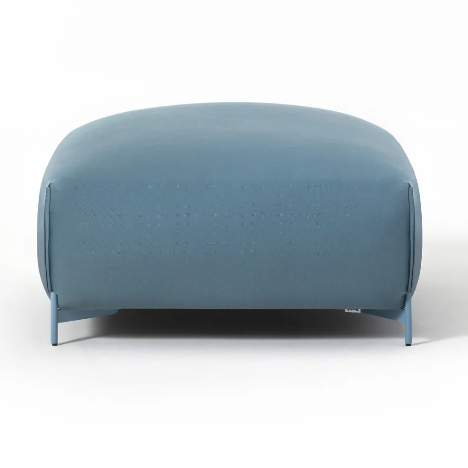 Pouf de jardin en tissu avec pieds en métal Made in Italy - Beurre Viadurini