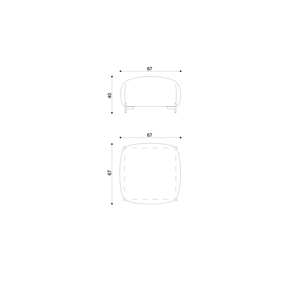 Pouf de jardin en tissu avec pieds en métal Made in Italy - Beurre Viadurini