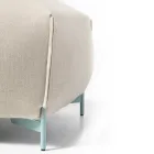 Pouf de jardin en tissu avec pieds en métal Made in Italy - Beurre Viadurini