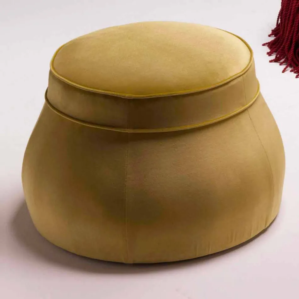 Pouf salon tapissé luxe classique design italien Simon Viadurini