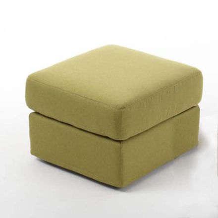 Pouf de salon recouvert de tissu avec conteneur Made in Italy - Nantes Viadurini
