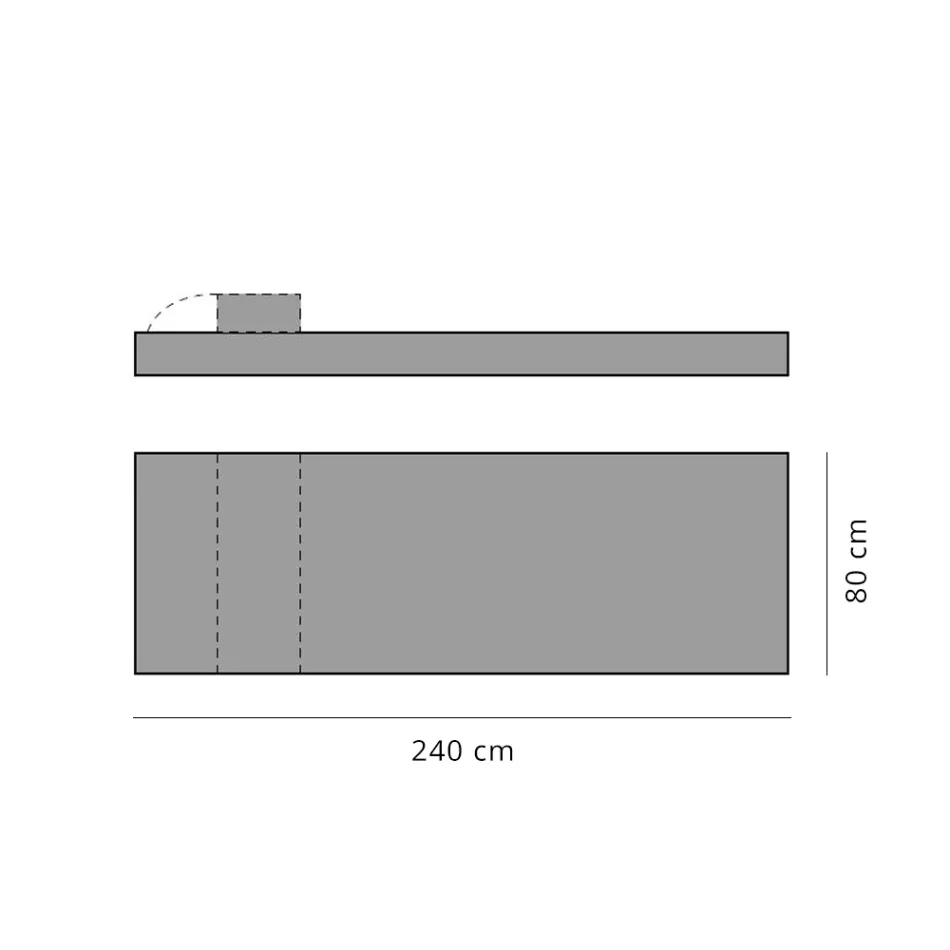 Pouf lit de repos d'extérieur simple design, haute qualité fabriqué en Italie - Emanuela Viadurini