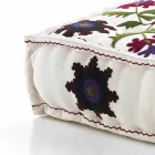 Pouf carré ethnique en tissu patchwork ou velours - Fibre Viadurini