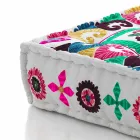 Pouf carré ethnique en tissu patchwork ou velours - Fibre Viadurini