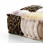 Pouf carré ethnique en tissu patchwork ou velours - Fibre Viadurini