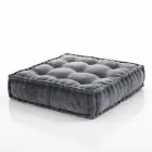 Pouf carré ethnique en tissu patchwork ou velours - Fibre Viadurini