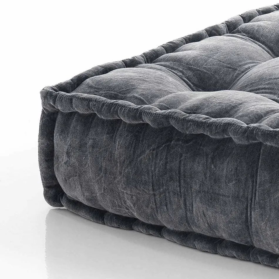 Pouf carré ethnique en tissu patchwork ou velours - Fibre Viadurini